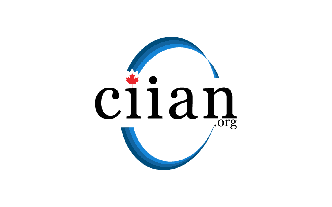 ciian on top of a blue oval with a maple leaf over the i